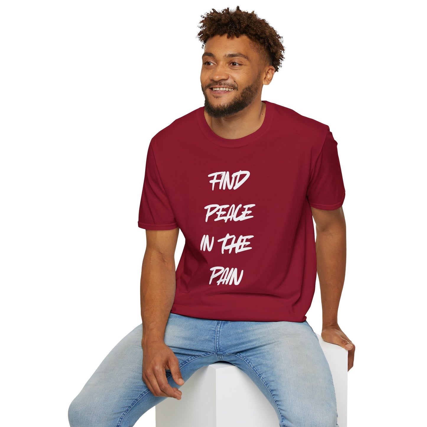 Find Peace in the Pain Unisex Softstyle T-Shirt - Empowering Tee for Mindfulness, Stress Relief, Self-Care, Gift for Friends, [...]