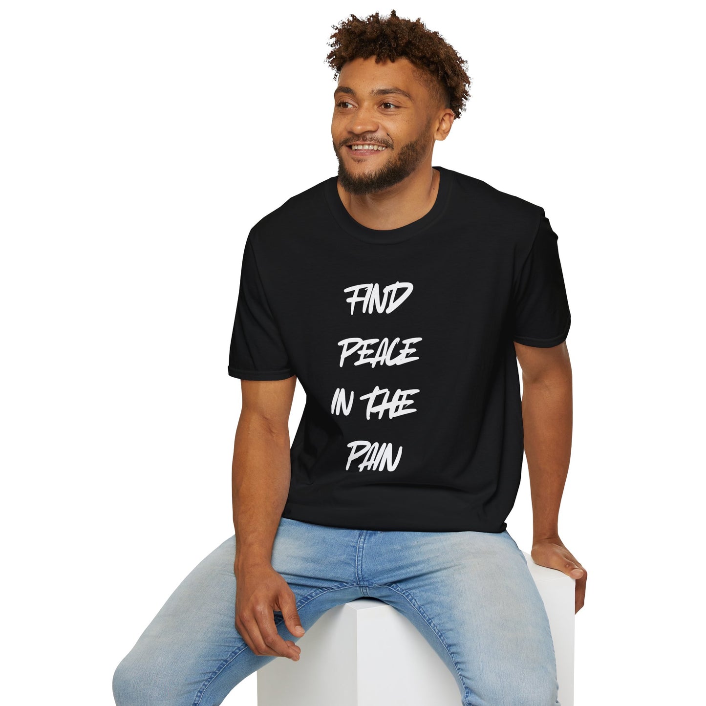 Find Peace in the Pain Unisex Softstyle T-Shirt - Empowering Tee for Mindfulness, Stress Relief, Self-Care, Gift for Friends, [...]
