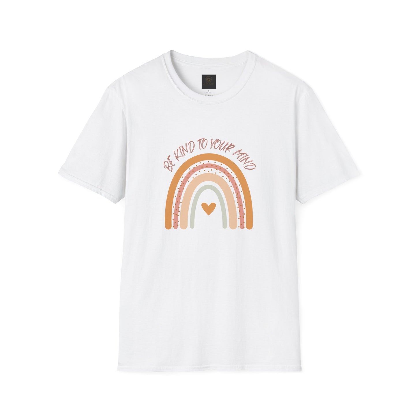 Unisex Softstyle T-Shirt with 'Be Kind to Your Mind' Rainbow Design, Motivational Apparel, Gift for Mental Health Awareness, Self-Care [...]