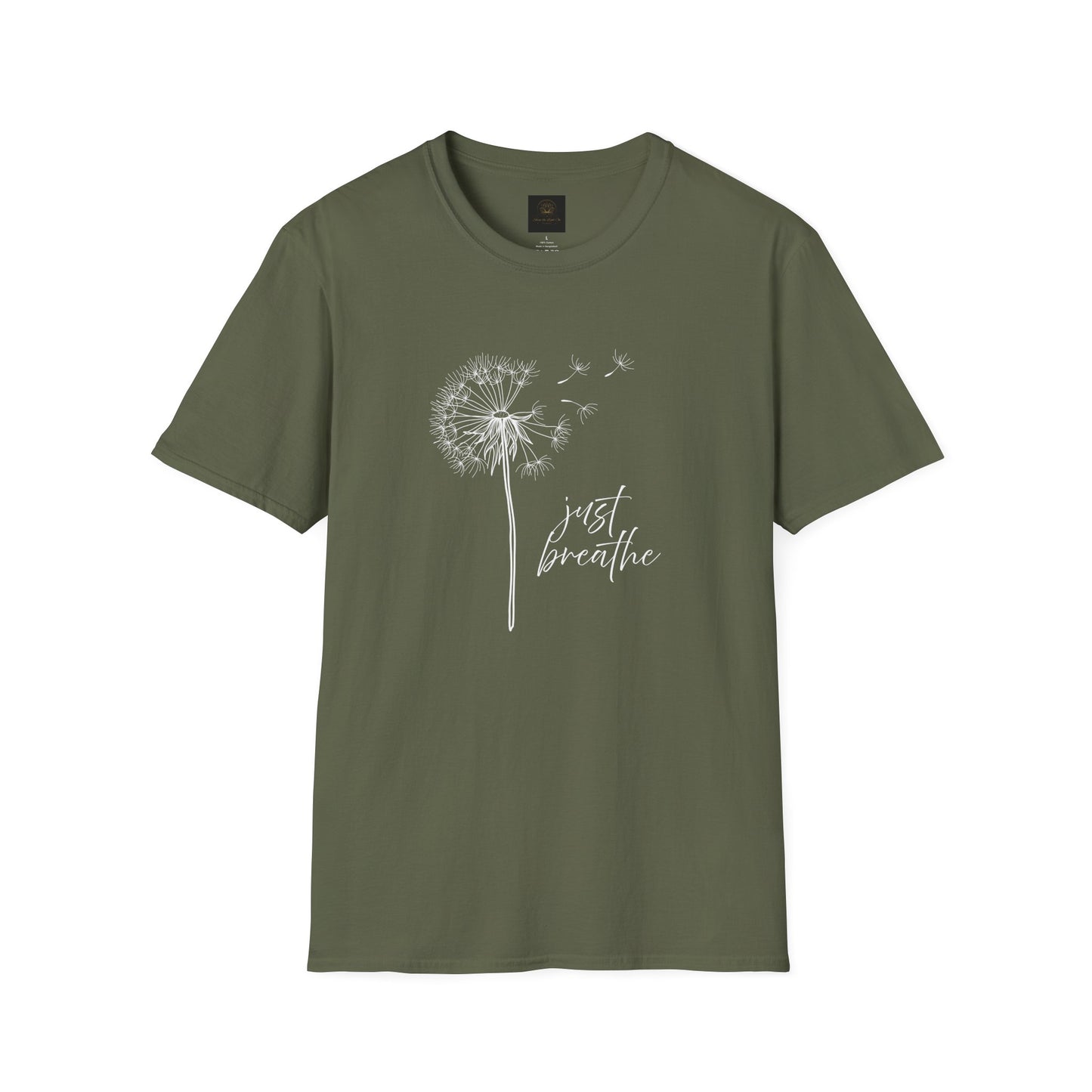 Unisex Softstyle T-Shirt with 'Just Breathe' Design - Relaxed Fit Tee for Mindfulness, Gift for Yoga Lovers, Relaxation Apparel, [...]