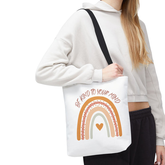 Rainbow Motivational Tote Bag, Eco-Friendly Shopper, Mindfulness Gift, Everyday Carryall, Inspirational Bag, Cute Rainbows