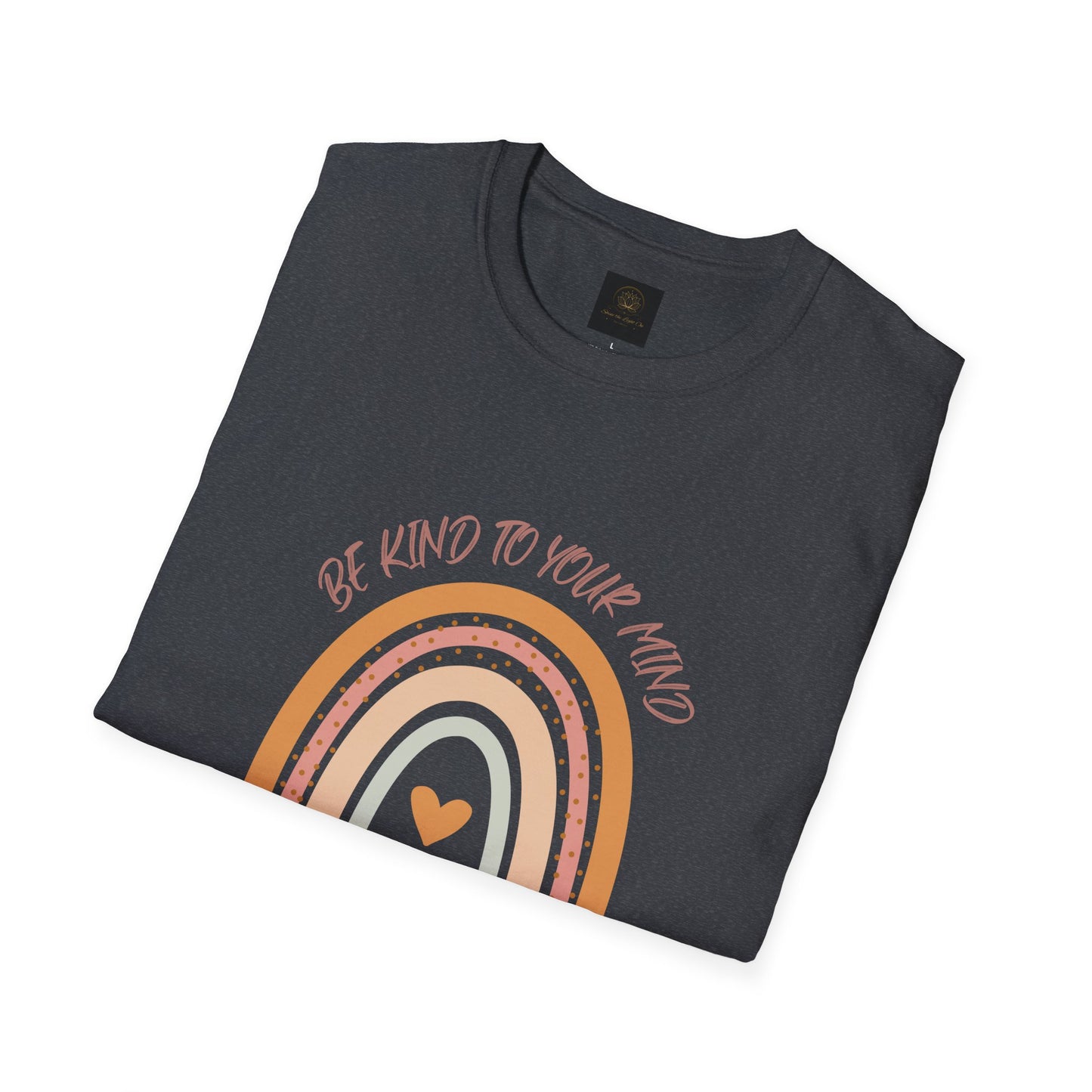 Unisex Softstyle T-Shirt with 'Be Kind to Your Mind' Rainbow Design, Motivational Apparel, Gift for Mental Health Awareness, Self-Care [...]