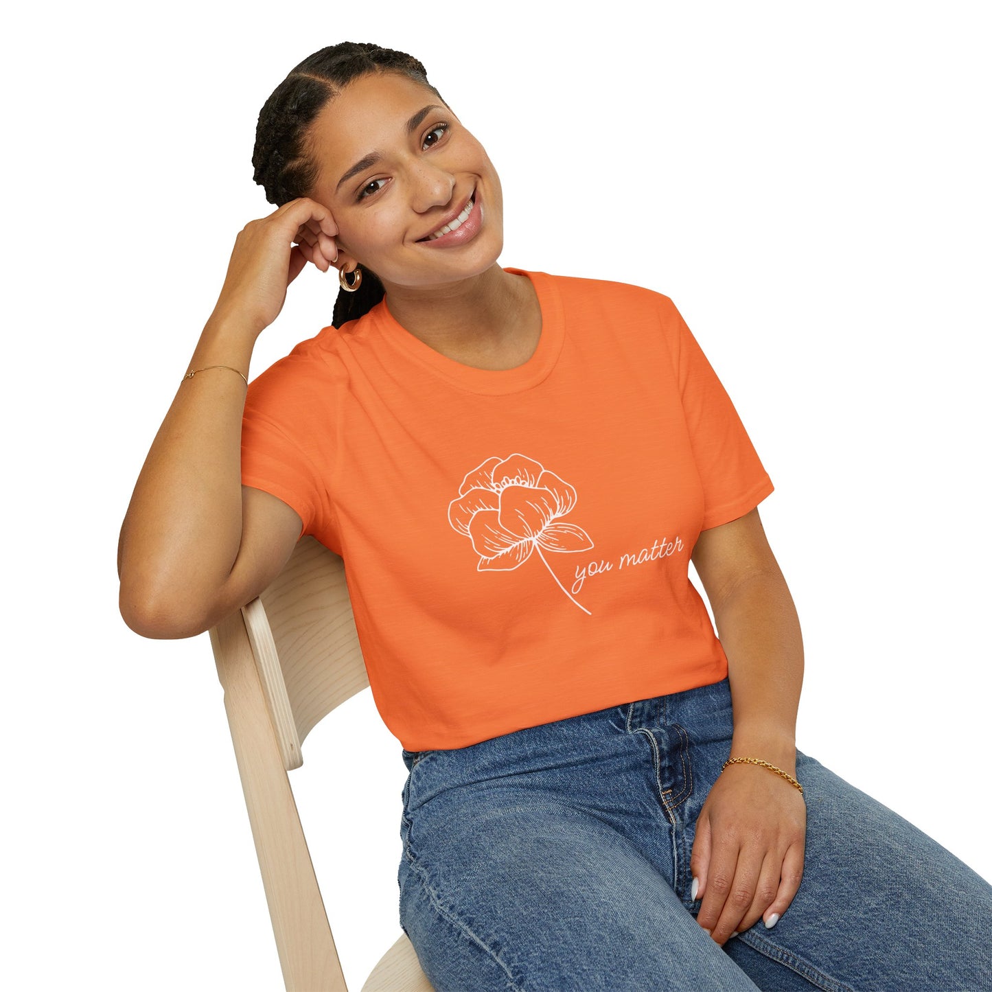 You Matter Floral Unisex T-Shirt | Inspirational Gift for Friends, Self-Care, Casual Wear, Everyday Comfort, Motivational Apparel