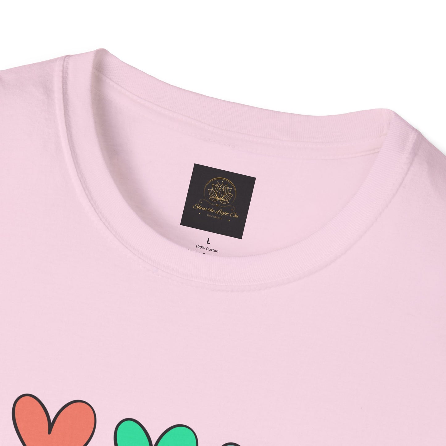 Colorful Heart T-Shirt - One Day at a Time, Cute Casual Tee, Positive Affirmation Clothing, Gift for Friends, Everyday Wear