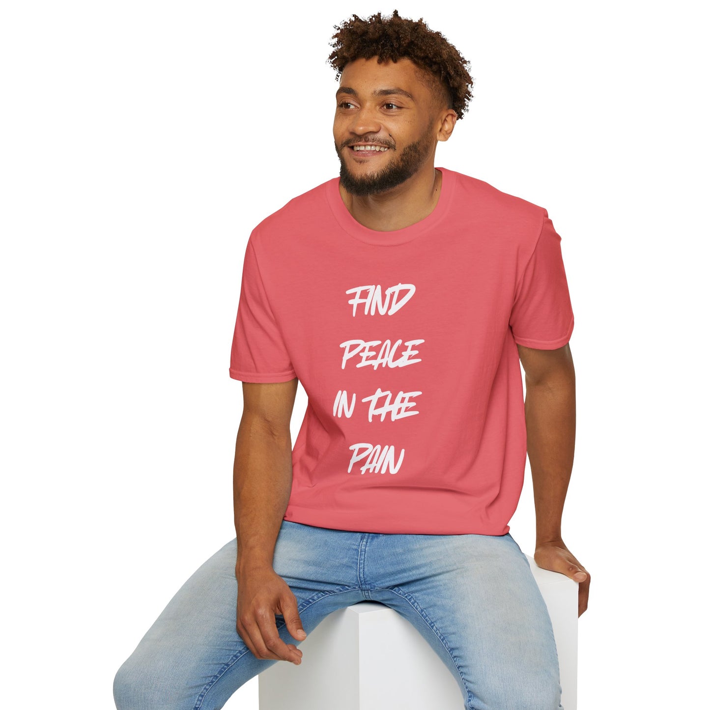 Find Peace in the Pain Unisex Softstyle T-Shirt - Empowering Tee for Mindfulness, Stress Relief, Self-Care, Gift for Friends, [...]