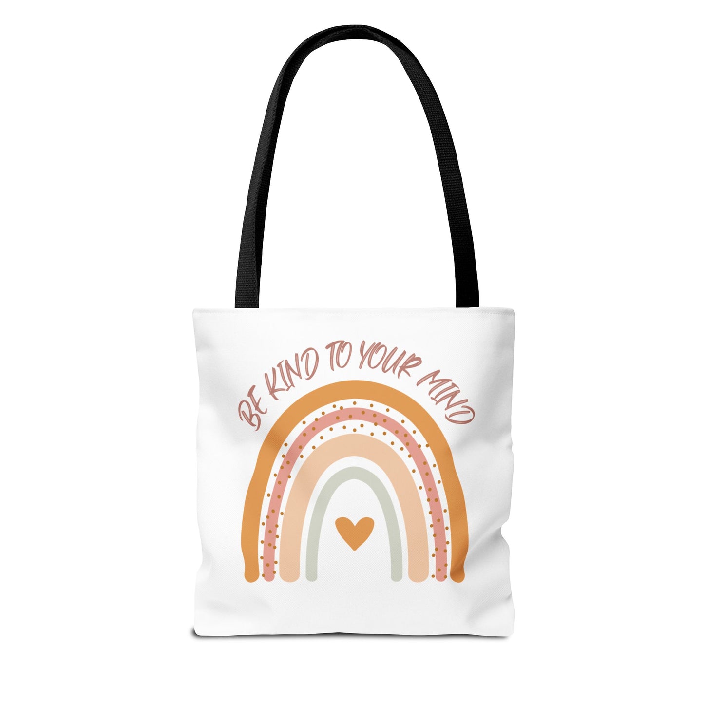 Rainbow Motivational Tote Bag, Eco-Friendly Shopper, Mindfulness Gift, Everyday Carryall, Inspirational Bag, Cute Rainbows
