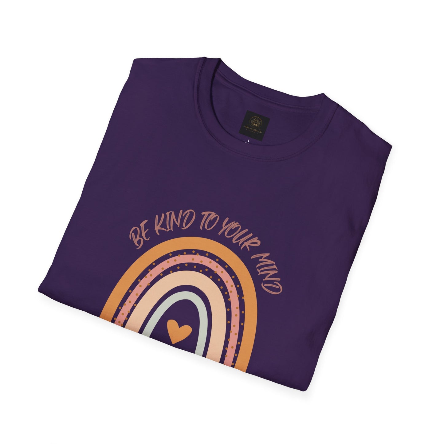 Unisex Softstyle T-Shirt with 'Be Kind to Your Mind' Rainbow Design, Motivational Apparel, Gift for Mental Health Awareness, Self-Care [...]