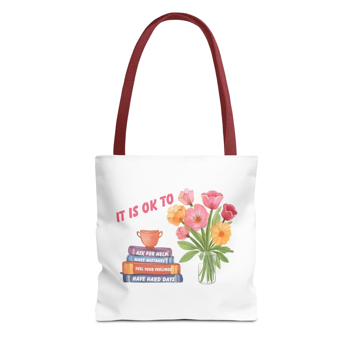 Floral Motivational Tote Bag | Inspirational Gift, Book Lover, Flower Design, Everyday Use, Eco-Friendly