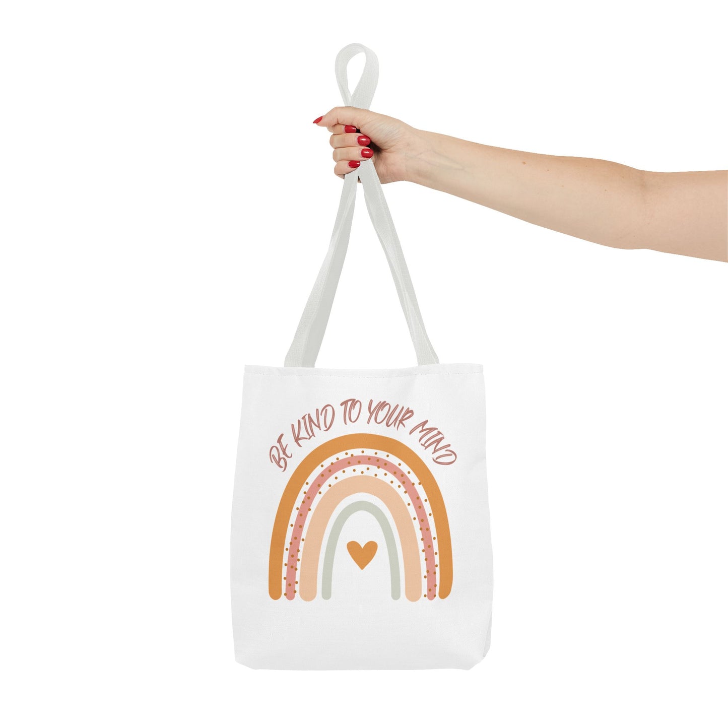 Rainbow Motivational Tote Bag, Eco-Friendly Shopper, Mindfulness Gift, Everyday Carryall, Inspirational Bag, Cute Rainbows