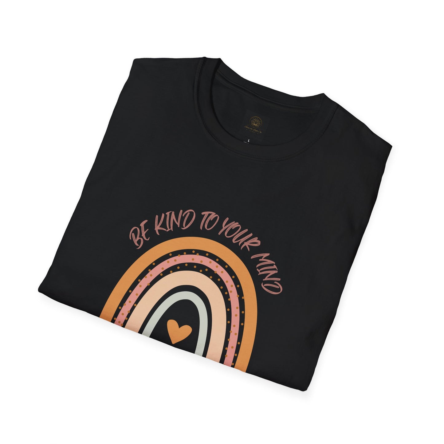 Unisex Softstyle T-Shirt with 'Be Kind to Your Mind' Rainbow Design, Motivational Apparel, Gift for Mental Health Awareness, Self-Care [...]