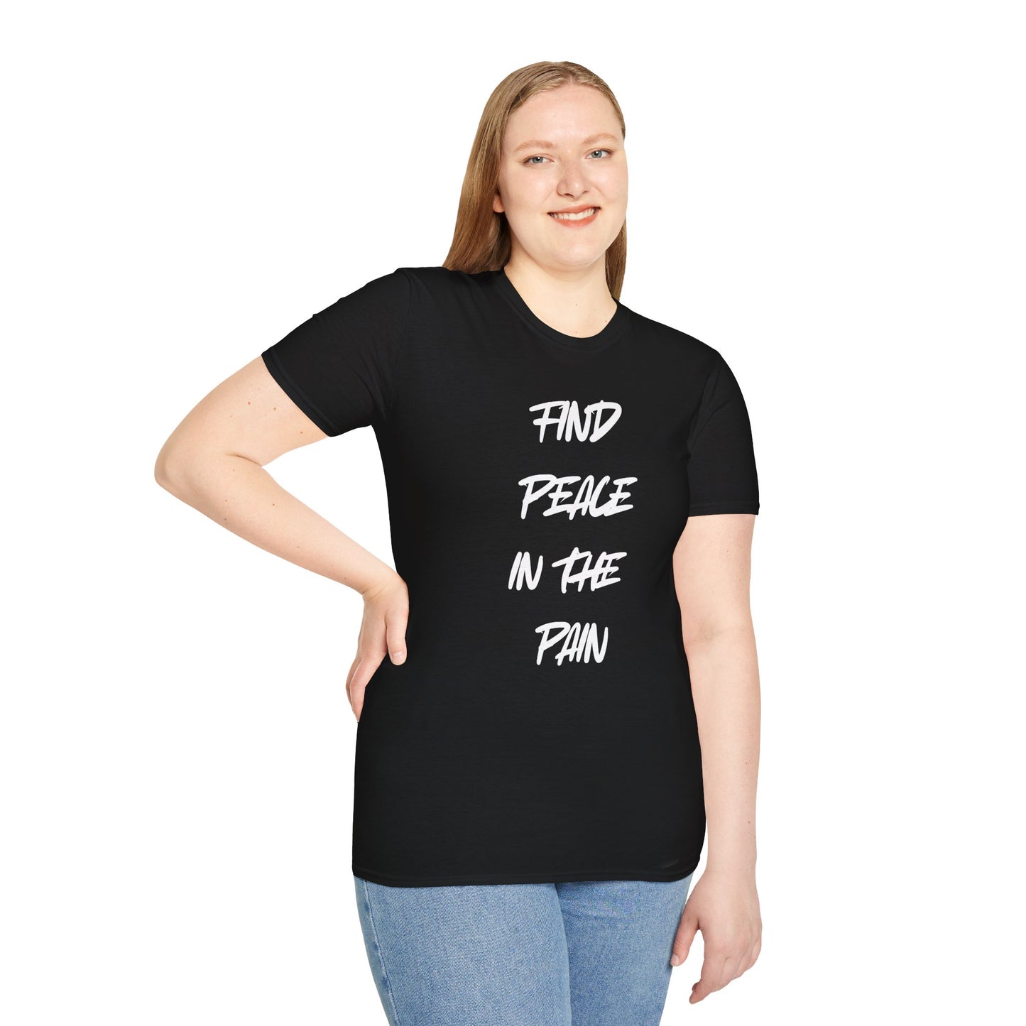 Find Peace in the Pain Unisex Softstyle T-Shirt - Empowering Tee for Mindfulness, Stress Relief, Self-Care, Gift for Friends, [...]
