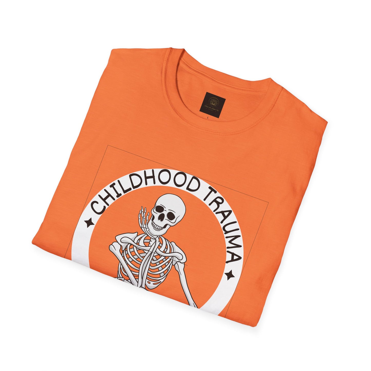 Funny Skeleton T-Shirt - Childhood Trauma Made Me Hilarious, Unisex Softstyle Tee
