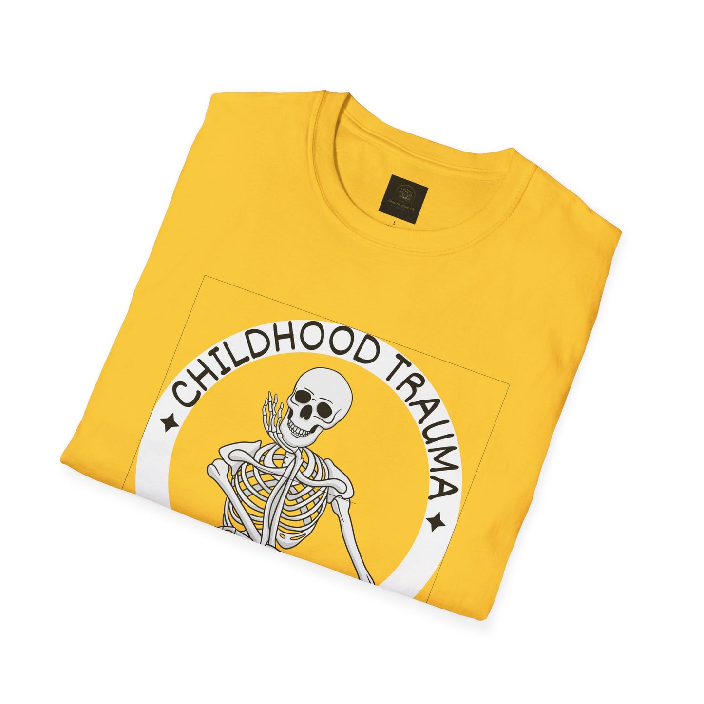 Funny Skeleton T-Shirt - Childhood Trauma Made Me Hilarious, Unisex Softstyle Tee