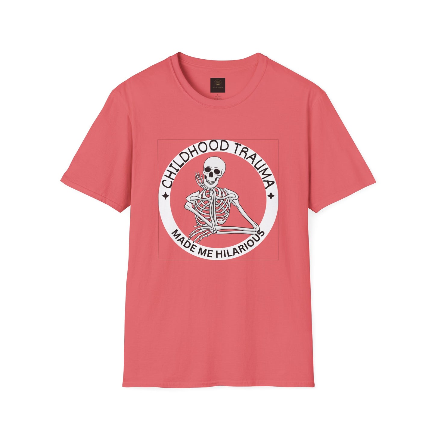Funny Skeleton T-Shirt - Childhood Trauma Made Me Hilarious, Unisex Softstyle Tee