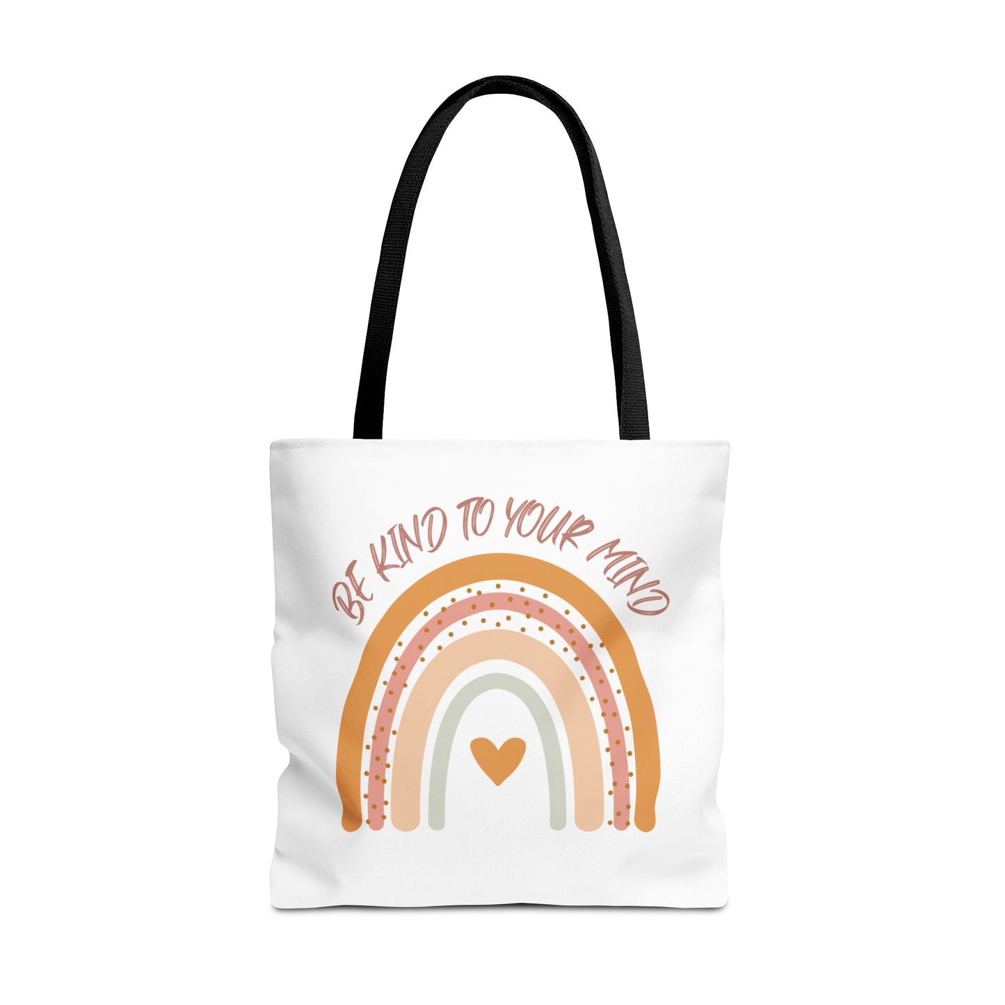 Rainbow Motivational Tote Bag, Eco-Friendly Shopper, Mindfulness Gift, Everyday Carryall, Inspirational Bag, Cute Rainbows